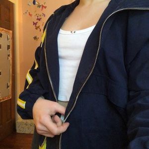 Cropped Navy Zip-up Jacket